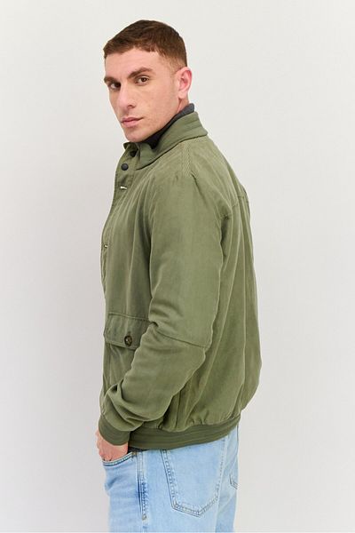 Geox Men Solid Jacket Shirt, Olive