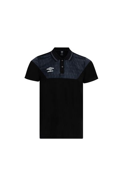 UMBRO تي شيرت رجالي أسود بياقة بولو رياضي بقصة TF-0268 Umbro Diamond Camp Polo تي شيرت أسود