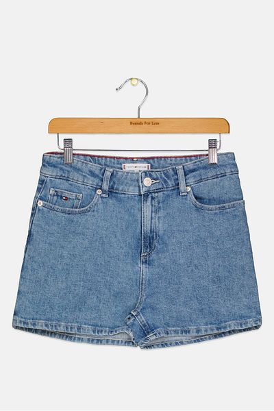 Tommy Hilfiger Kids Girl Washed Denim Shorts, Light Blue