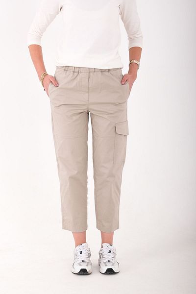 Blues Outlet PANTALONI PARAȘUTĂ ELASTICI ÎN TALIE DE FEMEI-BEIGE