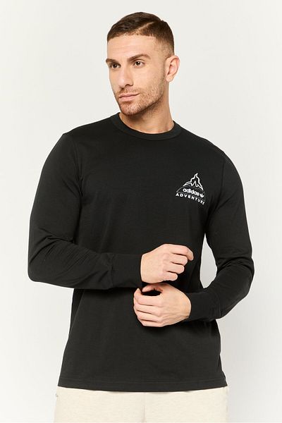 adidas Men Sportwear Fit Long Sleeves Outdoor T-shirt, Black