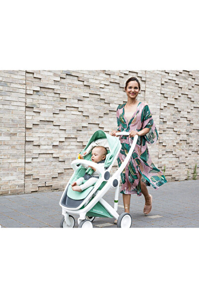 Greentom Kočárek 2 v 1, 100% ekologický, černooranžový