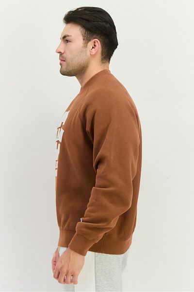 Champion Men Sportswear Fit Applique Logo Outdoor Sweatshirts, Brown