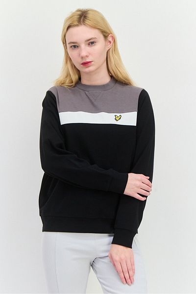 Lyle & Scott Women Crew Neck Embroidered Logo Sweatshirt, Black