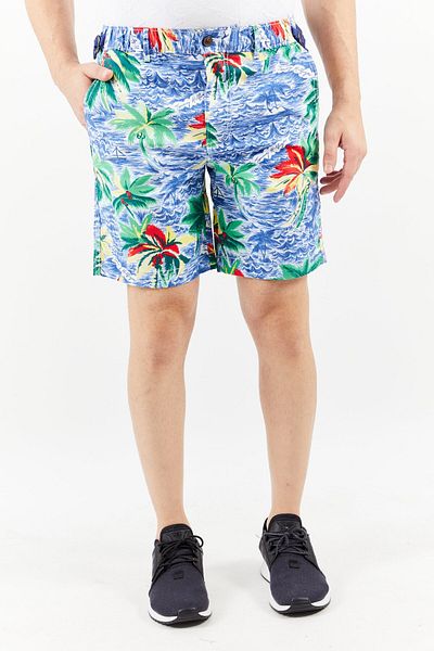 Tommy Hilfiger Men Floral Print Chino Shorts, Blue/green Combo