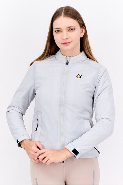 Lyle & Scott Women Brand Logo Full Zipper Sweatshirt, Grey
