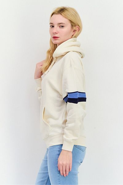 Lyle & Scott Women Hooded Embroidered Logo Sweatshirts, Cream Combo
