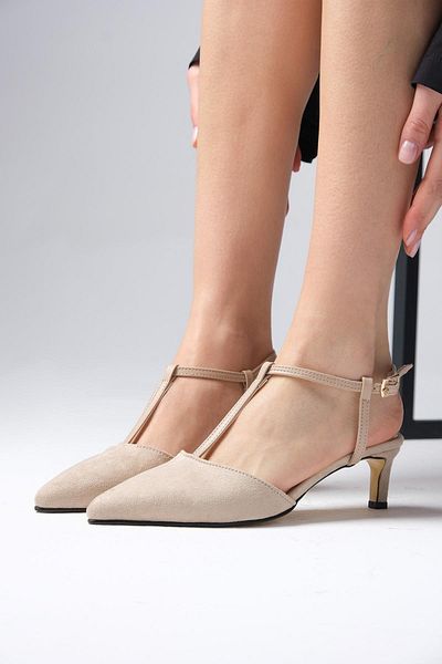 Mio Gusto Tyra Beige Color Women's Heeled Shoes
