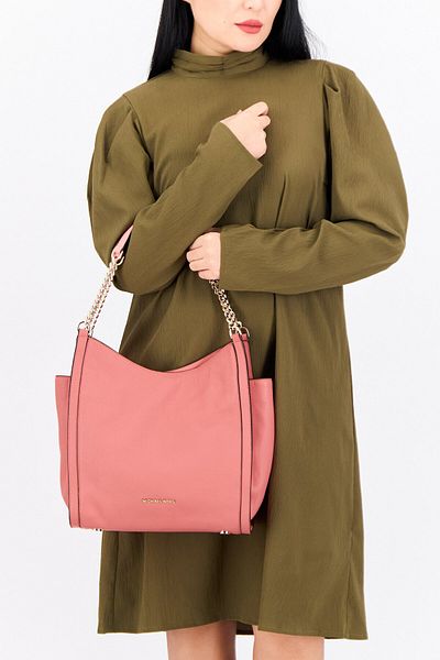 Michael Kors Women Brand Logo Shoulder Bag 30 H x 28 L x 11 W cm, Pink