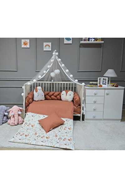 Yuar Baby Örgü Kenar Korumalı Beşik Uyku Seti --8 Parça--