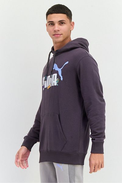 Puma x The Smurfs Men Sportswear Fit Long Sleeve Outdoor Sweatshirt, Dark Grey