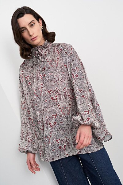 KADRİYE BAŞTÜRK Emma Patterned Tunic Claret Red