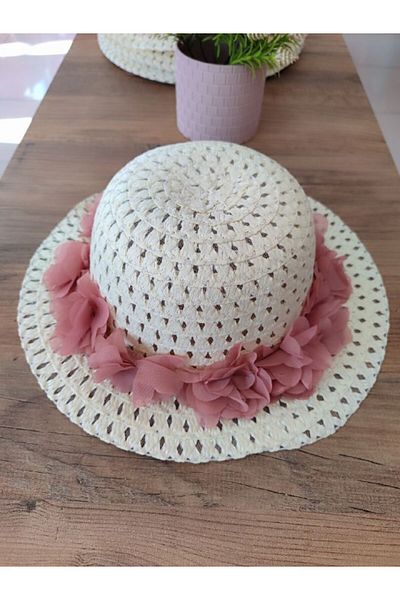 ABİYEKİDS Floral Girl Hat Trilby for 2/9 Years Aby206