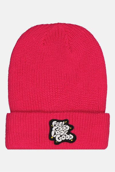 Bloomie's Women Embroidered Knitted Beanie, Pink
