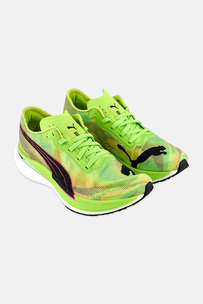 Puma Women Deviate Nitro Elite 2 Rush Lace Up Running Shoes, Lime Green