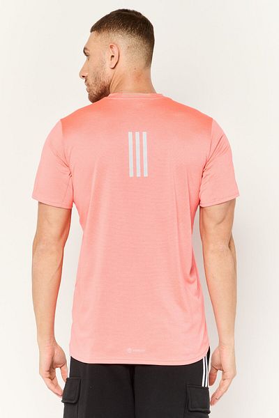 adidas Men Sportswear Fit Short Sleeves Running T-Shirt, Coral