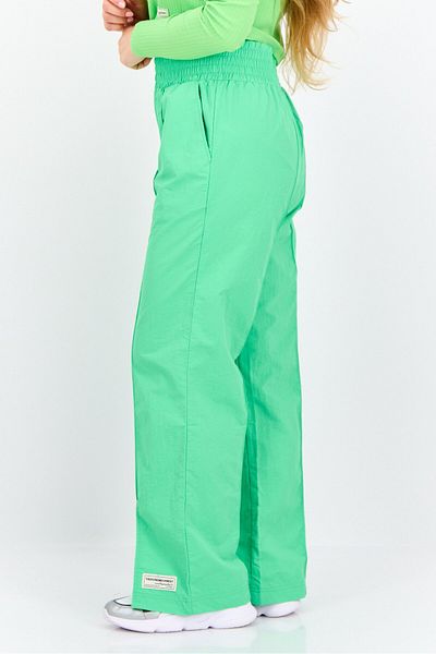 The Giving Movement Women Regular Fit Brand Logo Wide Leg Pants, Lime Green