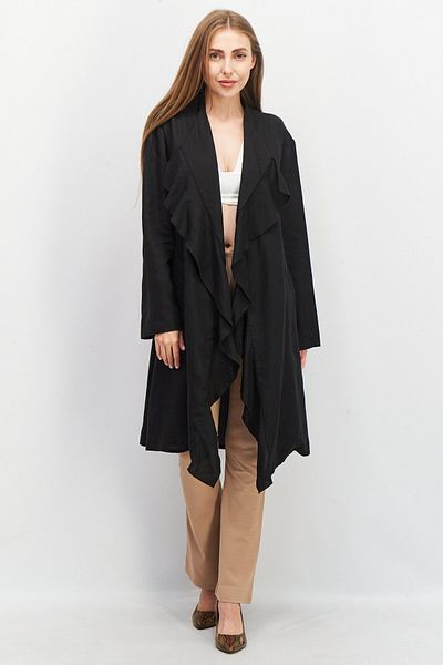 French Connection Women Regular Fit Open Front Solid Casual Blazer, Black