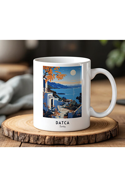 BB TRADE Datca Designed White Ceramic Printed Mug Cup 330ml