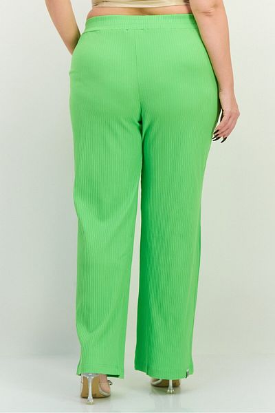 The Giving Movement Women Regular Fit Wide Leg Textured Palazzo Pants, Green