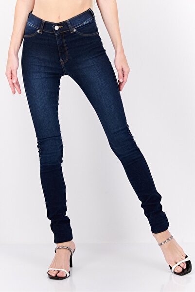 Dr.Denim بنطلون جينز نسائي ضيق للغاية وقابل للتمدد، أزرق داكن