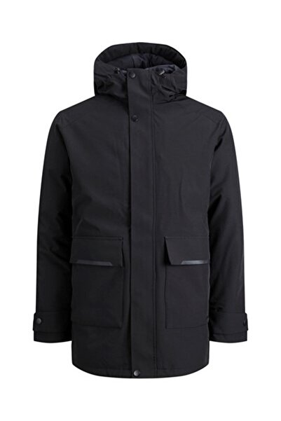 Jack & Jones Hooded Black Men's Coat