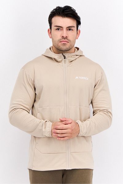 adidas Men Sportswear Fit Long Sleeve Training Sweatshirt, Tan