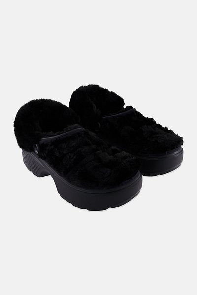 Crocs Women Faux Fur Clogs, Black