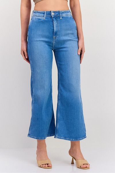 Pepe Jeans Women Regular Fit High Rise Wash Jeans, Blue