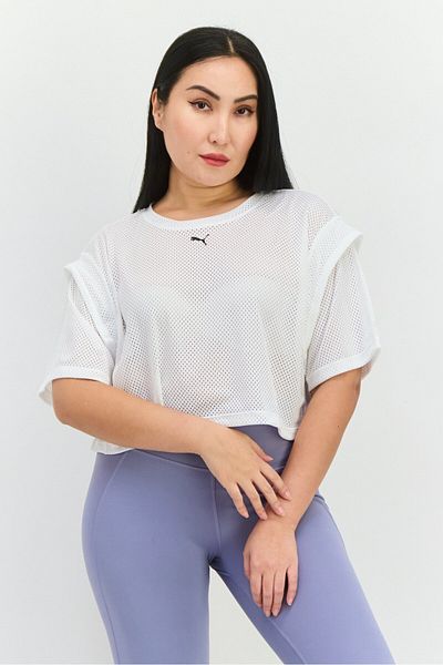 Puma Women Sportswear Fit Short Sleeve Training Top, White