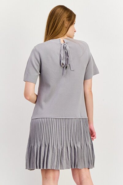 Esprit Women Textured Mini Dress, Grey