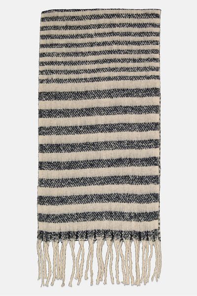 Max Studio Women Stripe Scarf 196 L X 52 H Cm, Beige