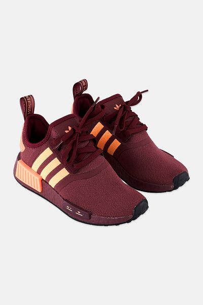 adidas Kids Girl Nmd_R1 Lace Up Outdoor Shoes, Burgundy
