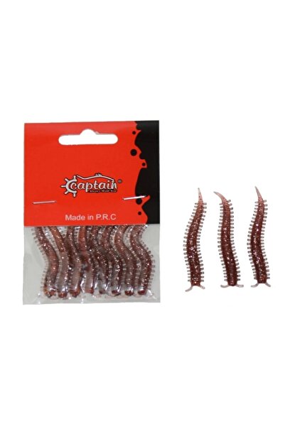 CAPTAIN 3564 Ajibishi Silk Worm 5.5cm Lrf Silikon Yem 8'li Set 1