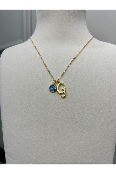 Store G Letter Necklace - with Evil Eye Bead Letter and Chain