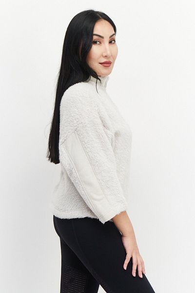 Reebok Women Sportswear Fit Faux Fur Sweater, Beige