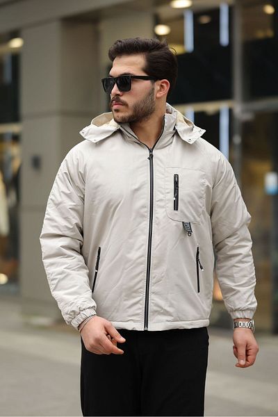 FLUEND MODA Men's Hood Detachable Cold and Windproof Jacket Coat