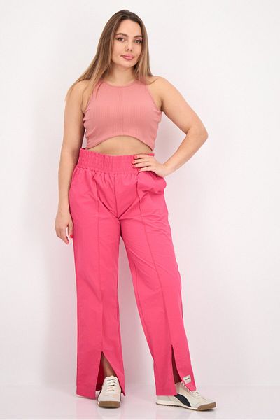 The Giving Movement Women Regular Fit Brand Logo Wide Leg Pants, Pink