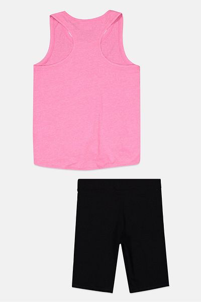 Puma Kids Girl 2 Piece Sleeveless Tank And Shorts Set, Pink/Black