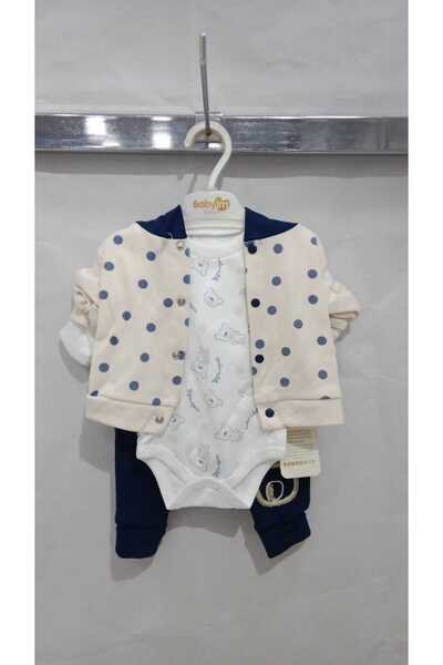 ugurbocegicocukdunyası Ladybugboy Teddy Bear 3-Piece Hooded Bodysuit Set 2175