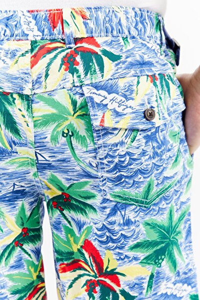 Tommy Hilfiger Men Floral Print Chino Shorts, Blue/Green Combo