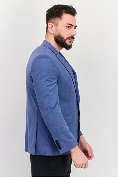 Hugo by Hugo Boss Men Regular Fit Plain Semi-Formal Blazer, Slate Blue