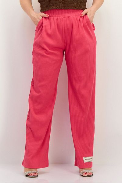 The Giving Movement Women Regular Fit Wide Leg Textured Palazzo Pants, Pink