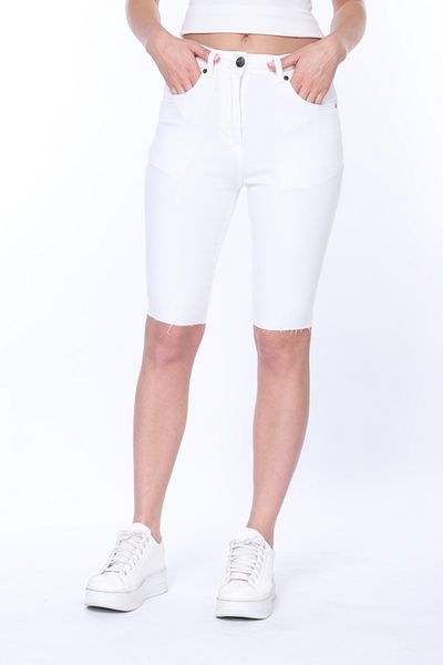 Era Lisa Bermuda High Waist Full Lycra Women's Denim Shorts (Seamless Leg)