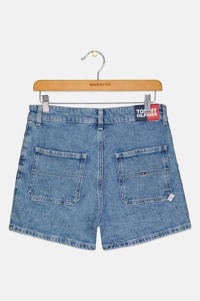Tommy Hilfiger Kids Girl Washed Denim Shorts, Light Blue