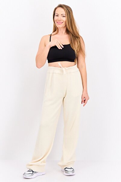 adidas Women Sportswear Fit Brand Logo Outdoor Sweatpants, Cream