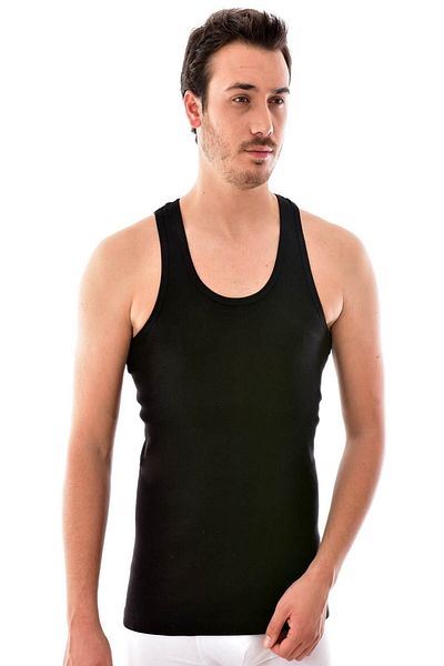 ENTAHA Men's Black Strappy Rib 10 Piece Sports Undershirt Mrt0058s10