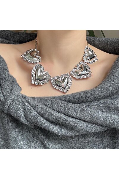 Alice İsstanbul Silver Puff Heart Necklace