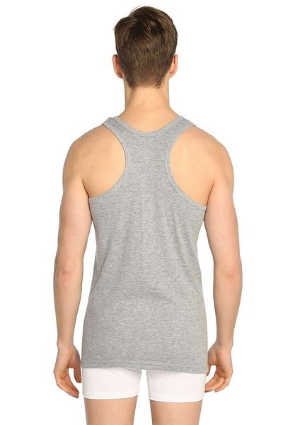 ENTAHA Seher Men's Gray Back Cross 6 Piece Ribbed Sports Undershirt
