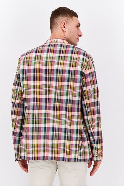 Tommy Hilfiger Men Regular Fit Plaid Casual Blazer, Pink